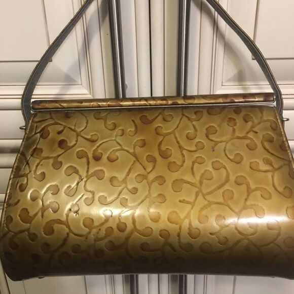 VINTAGE TAPESTRY BOX PURSE CLUTCH WITH METAL - Picture 6 of 6